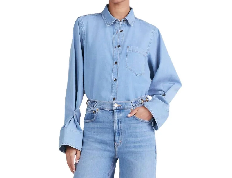 Fashion Frontiers Wesley Denim Shirt In Dover Light