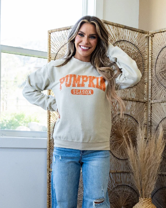 Graceful Drape Pumpkin Season Sand Sweatshirt