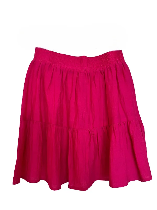 Fashion For Every Occasion Tiered Skort In Hot Pink