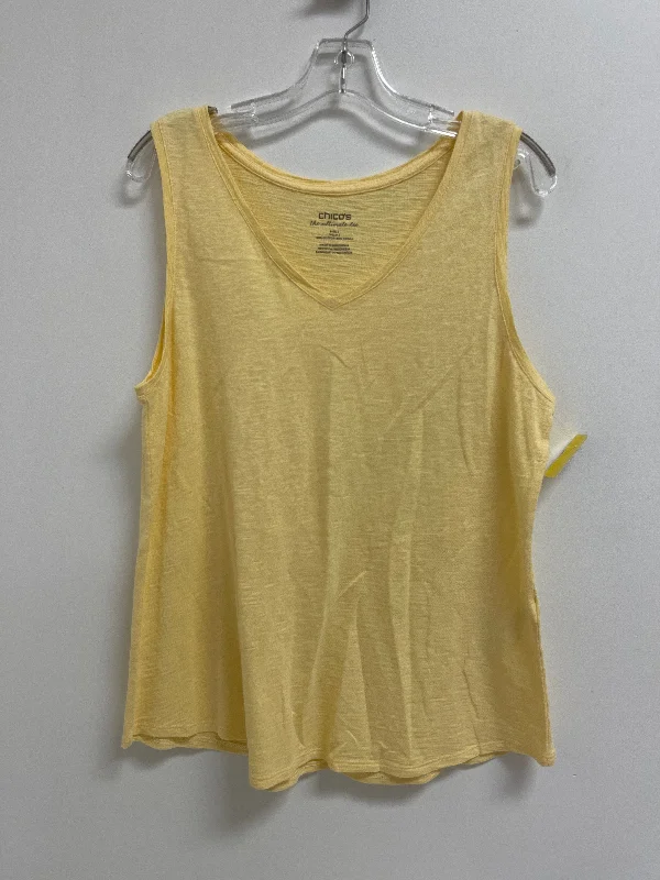 Top Sleeveless By Chicos In Yellow, Size: L