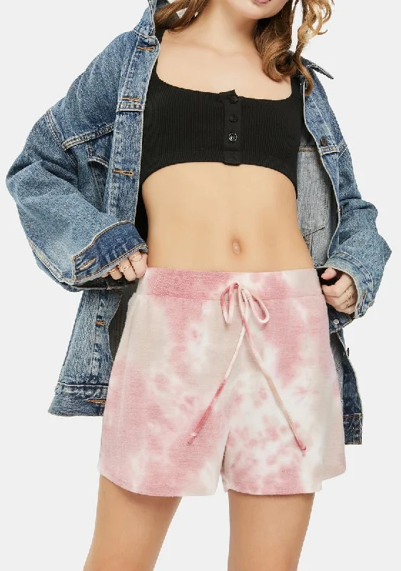 Spring Fashion Rose Tie Dye Lounge Shorts