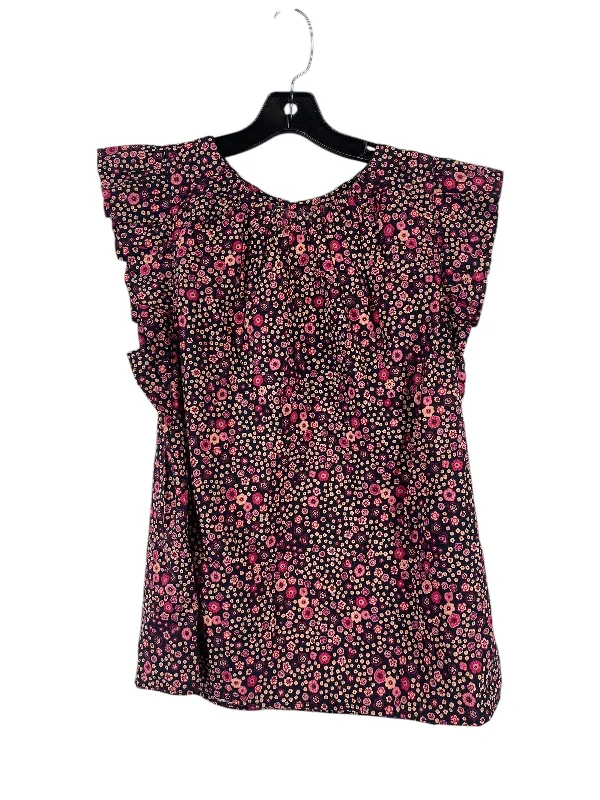 Top Sleeveless By Loft In Floral Print, Size: M