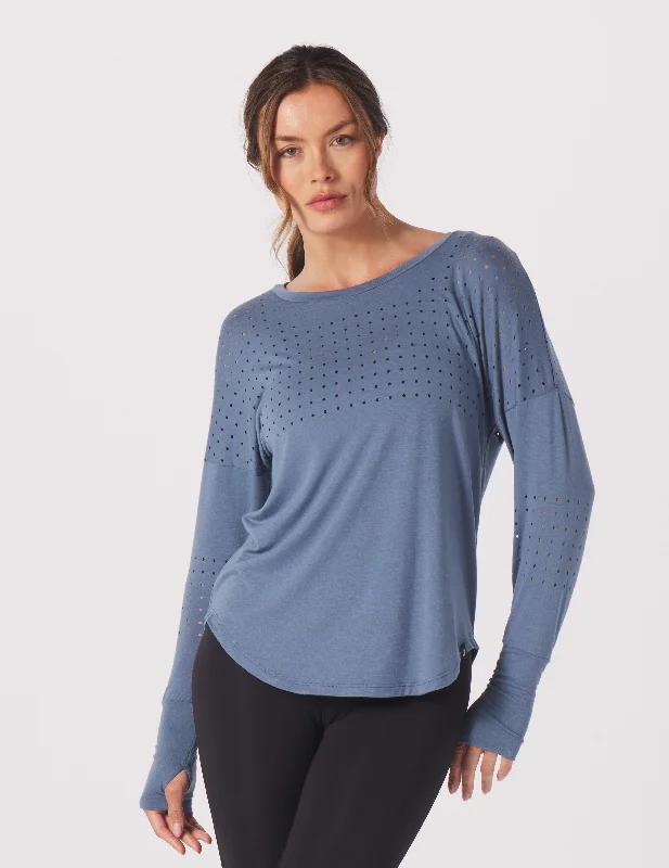 Chic Trends Unveiled Mood Long Sleeve: Washed Blue