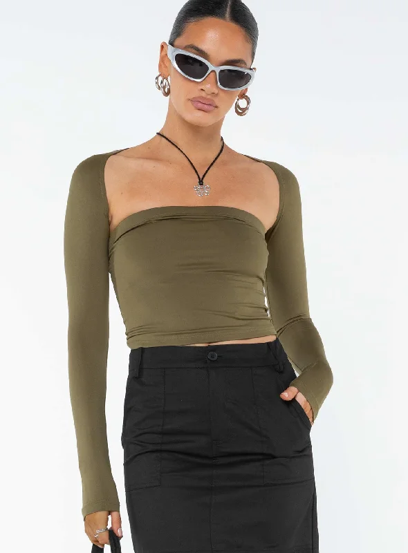 Contemporary Elegance Deandra Top Olive