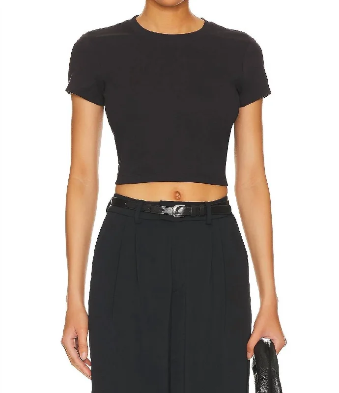 Wardrobe Essentials Tomboy Cropped Tee In Black