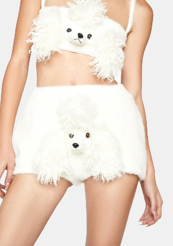 Contemporary Elegance White Poodle Pumpkin Pants