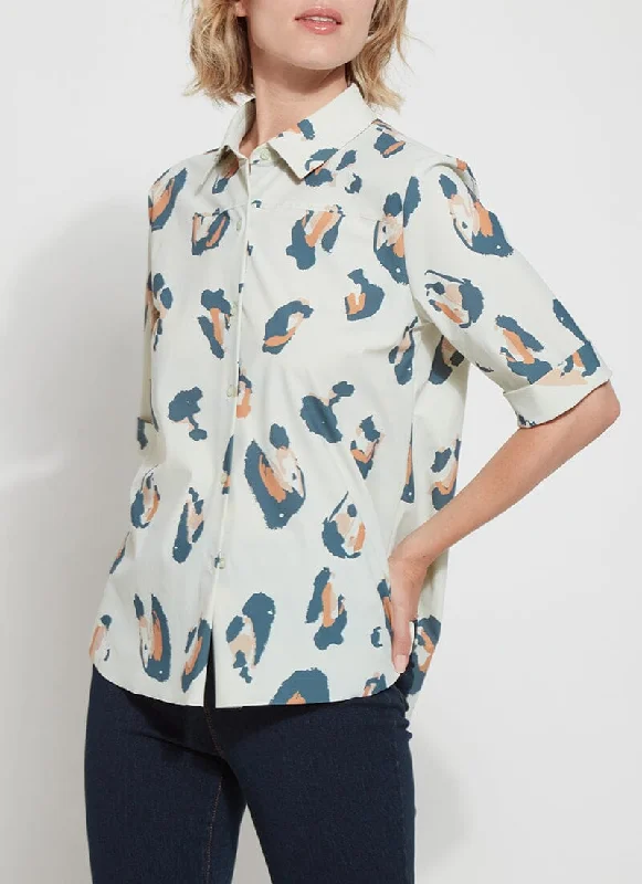 Hot Trends Josie Short Sleeve Button Down Printed