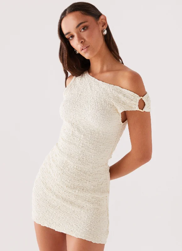 Elegant Details Farah Off Shoulder Mini Dress - White