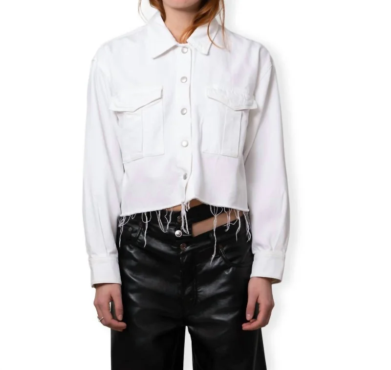 Fashion Forward, Function First Nyx Denim Shirt In Flour