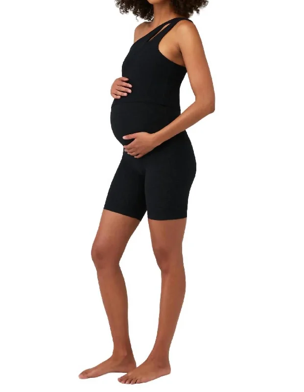 Feminine Grace Spacedye Cruiser Maternity Biker Short In Darkest Night