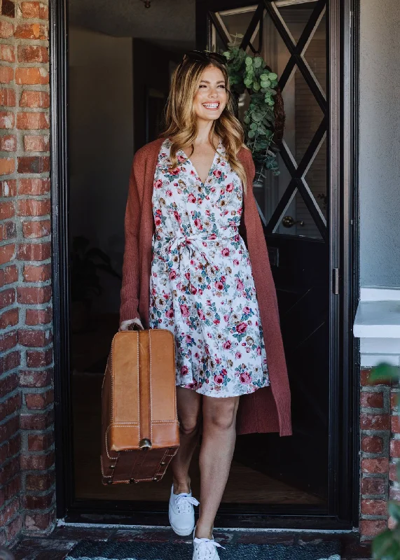 Trendy Fashion Sale wrap dress/cover-up in ivory fleur