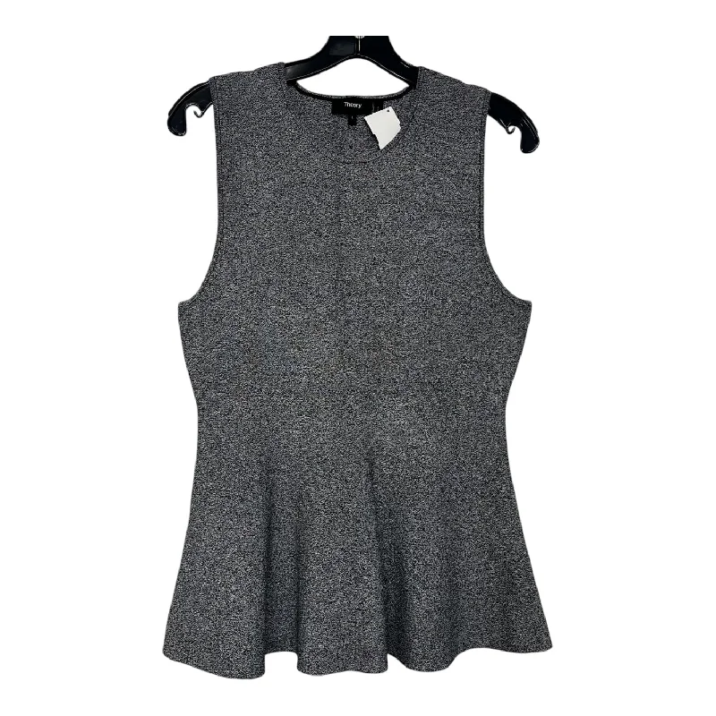 Top Sleeveless By Theory In Charcoal, Size: L