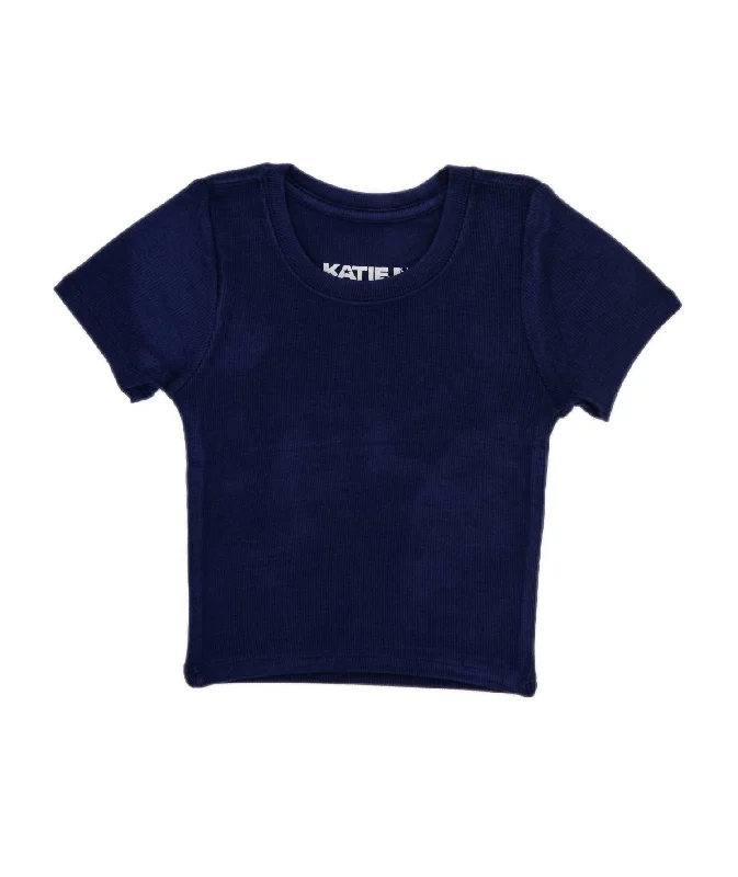 Wardrobe Refresh Juniors Women Livi Tee In Navy