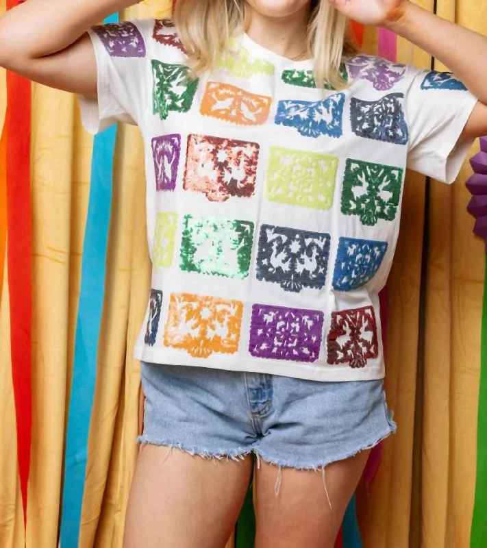 Browse Our Top Products Papel Picado Tee In Multi