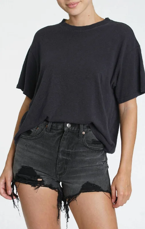 Quick Grab Deals Palmer Hemp Boxy Tee In Black Stone