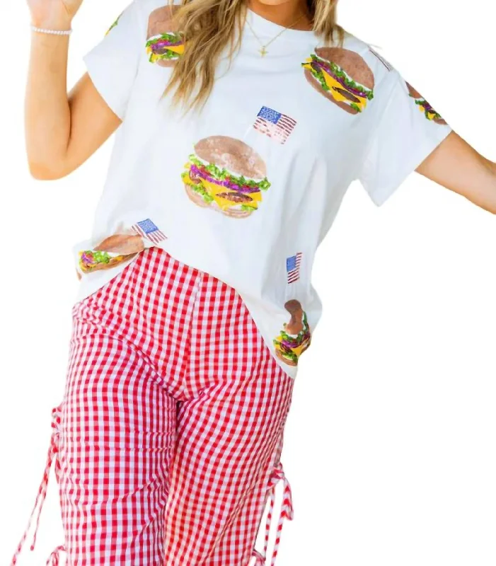 Spring Wardrobe American Cheeseburger Tee In White