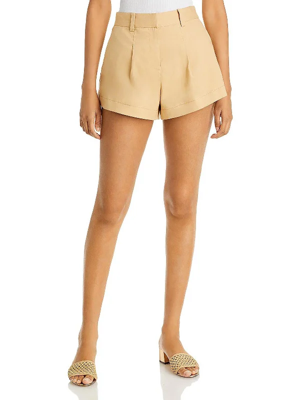 Effortless Grace Womens Pleated Mini Casual Shorts