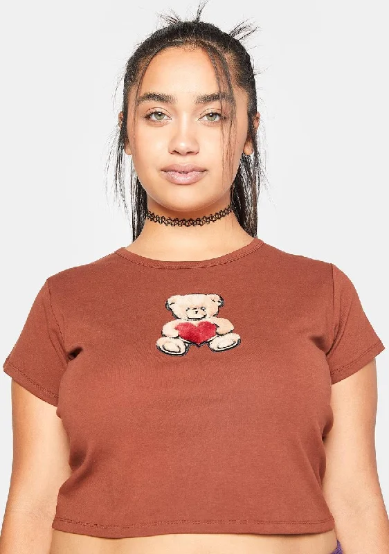 Summer Fashion Plus Hug A Boo Cropped Baby Tee