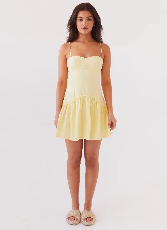 Grab Romantic Date - Night Styles Now Endless Summer Mini Dress - Canary