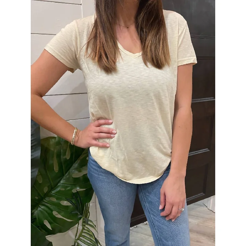 Clearance Event Vneck Tee In Cream