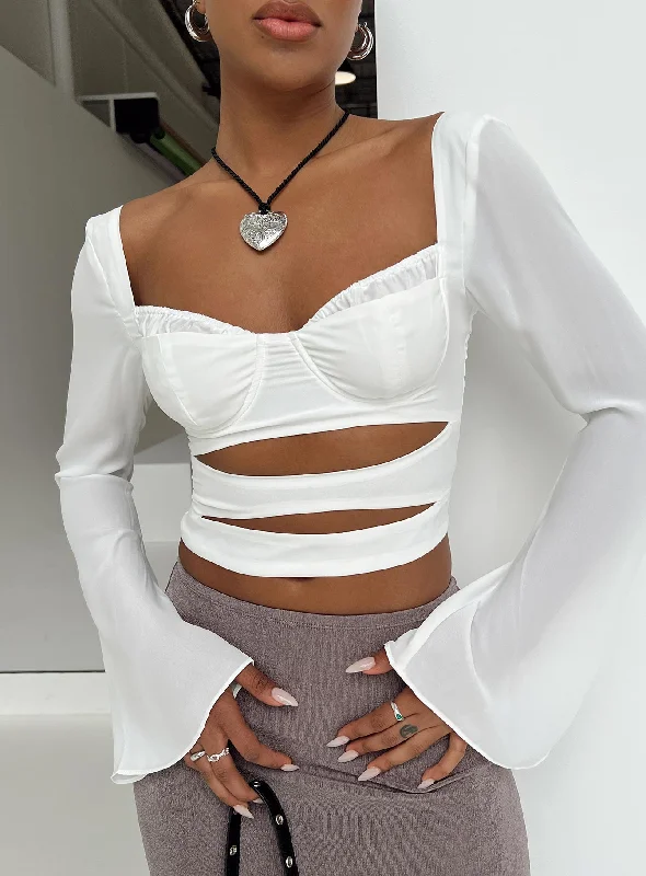 Classic Charm Kitchener Long Sleeve Top Ivory