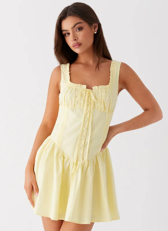 Seasonal Trends Wren Mini Dress - Yellow