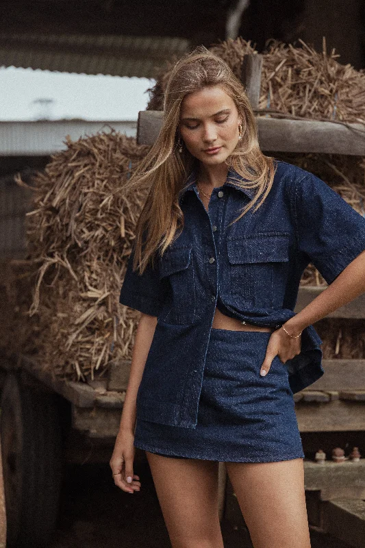 Explore What's New Della Denim Shirt - Raw Denim