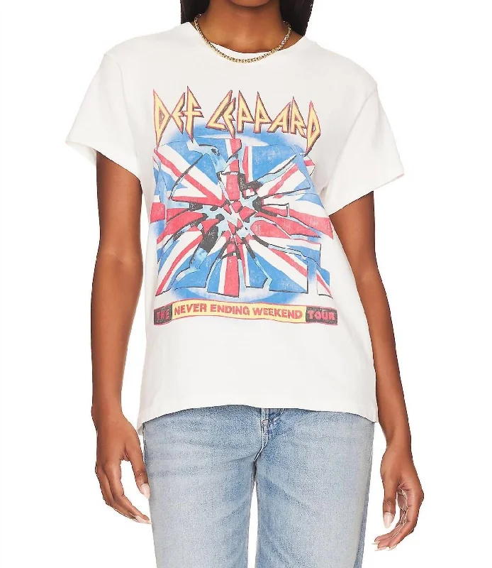 Rustic Countryside Charm Look Def Leppard 1993 Never Ending Weekend Tour Tee In Vintage White