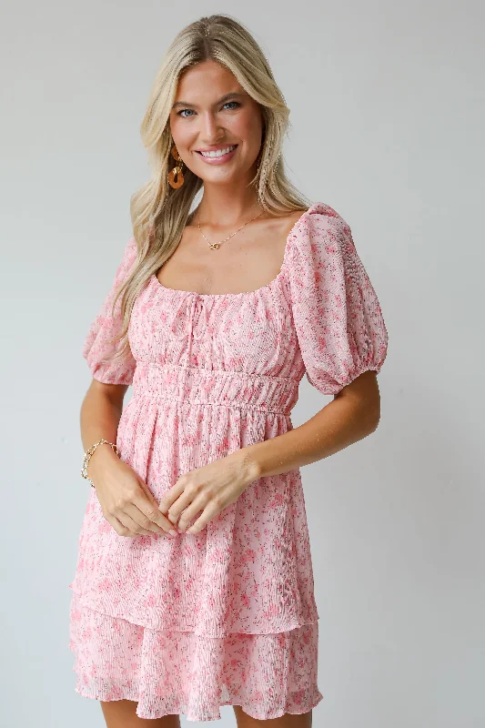 Trendy Street Style FINAL SALE - Curated Style Blush Floral Mini Dress