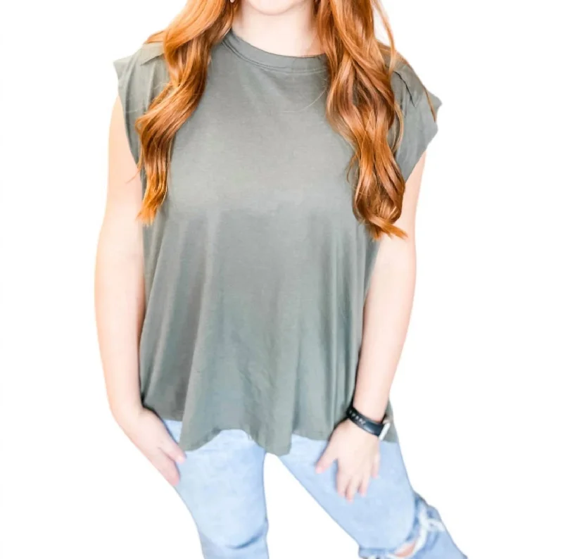 Fashion Forward Outfits Muscle Tee In Olive