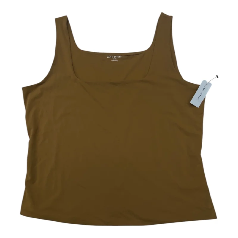 Top Sleeveless Basic By Lane Bryant In Tan, Size: 1x