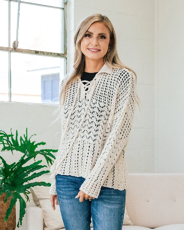 Subtle Sophistication Kate Ivory Open Knit Sweater FINAL SALE