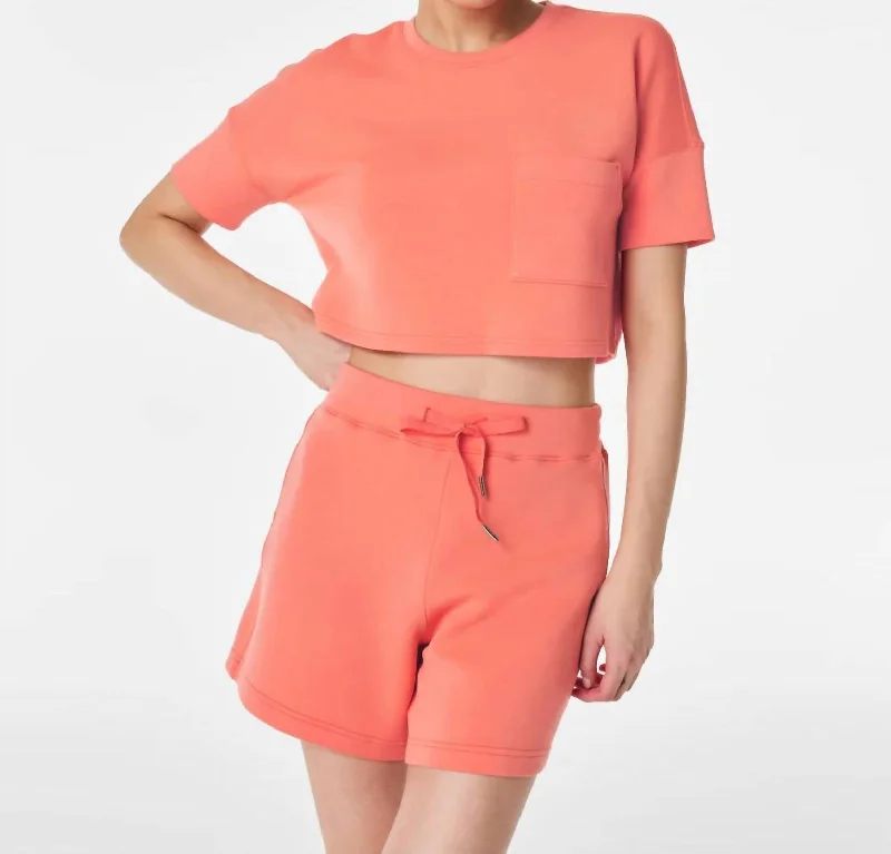 Fashion Sale Airessentials Cropped Pocket Tee In Sunset Peach