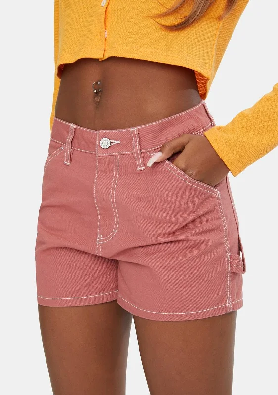 Fashion Sale Terracotta High Rise Carpenter Shorts