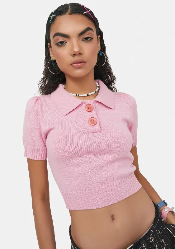 Boutique Styles Miss Fortune Knit Polo Shirt