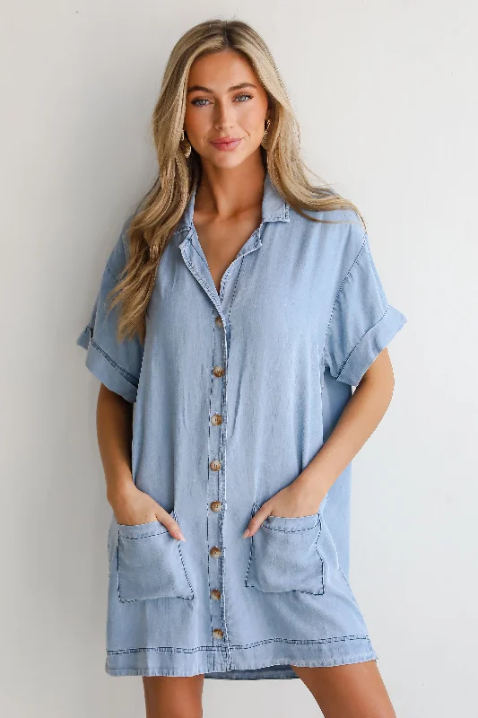 Effortless Grace FINAL SALE - Stunning Reputation Denim Mini Dress