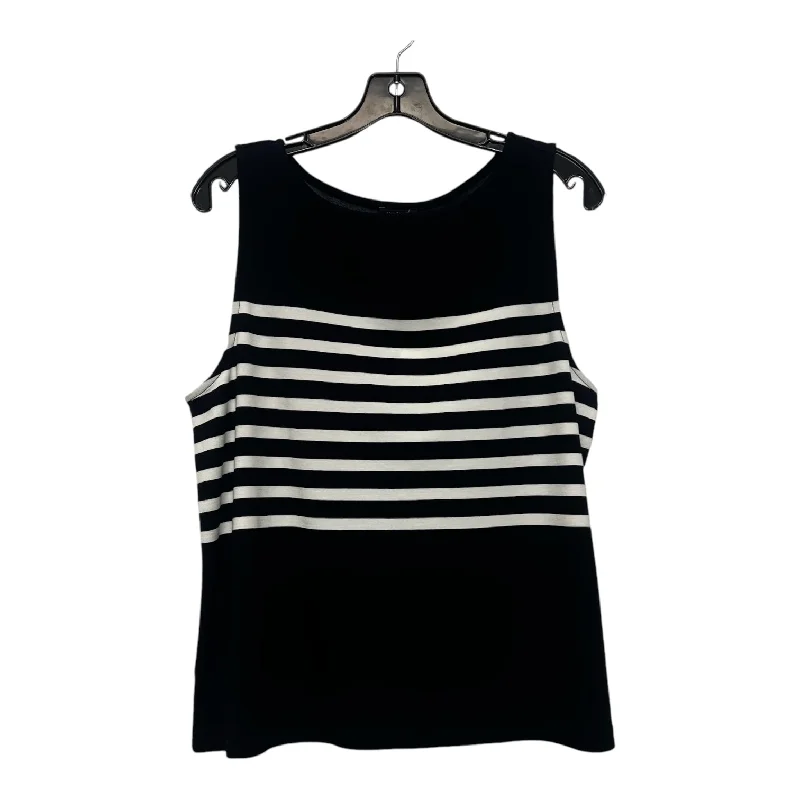 Top Sleeveless By Ann Taylor In Black White, Size: L