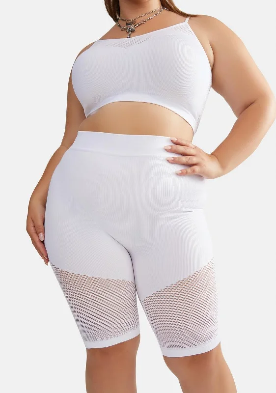 Season Sale Plus Bliss 10% Luck Mesh Biker Shorts