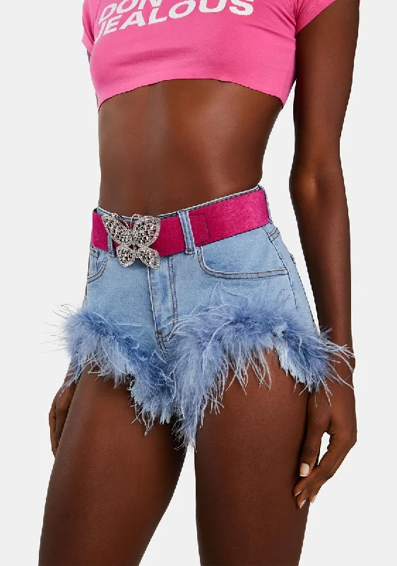 Shop Our Looks Drifting Dreams Denim Fur Shorts