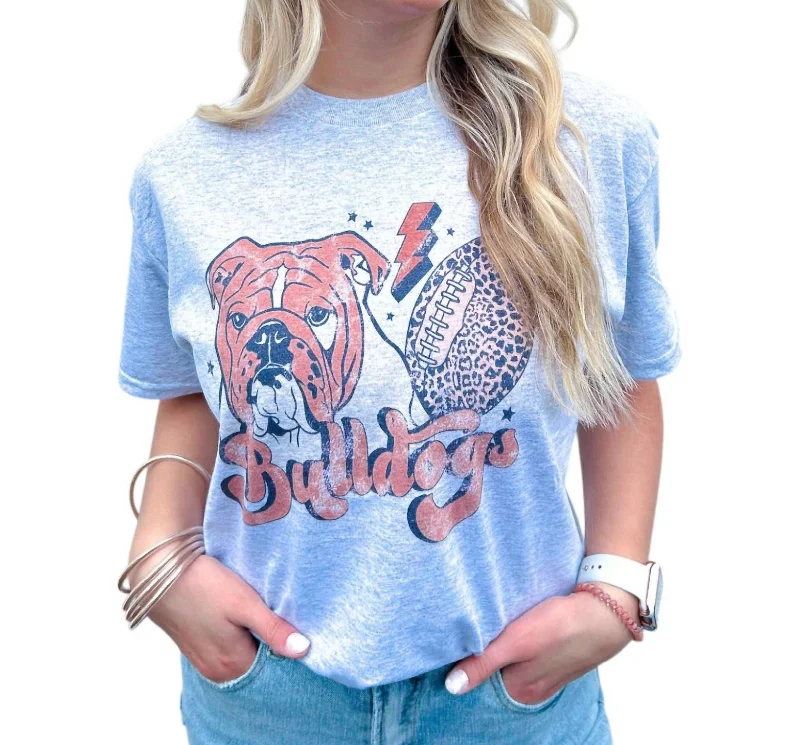 Nordic Minimalist Home Look Leopard Lightening Bulldogs Tee In Ash