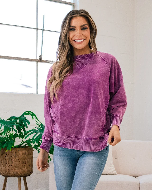 Limited Time Offers Girlfriend Crewneck Sweatshirt - Ash Light Plum