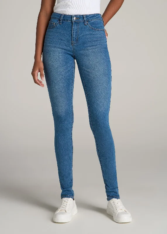 Trendy Street Style Sarah MID RISE SKINNY Tall Women's Jean in Bright Mid Blue