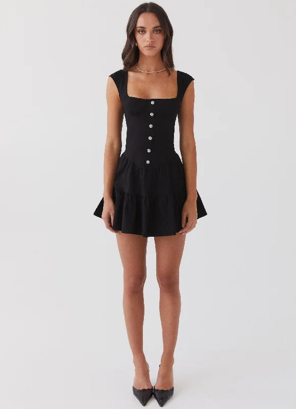 Early Access To Art Deco Styles Sale Isabella Denim Bustier Dress - Black