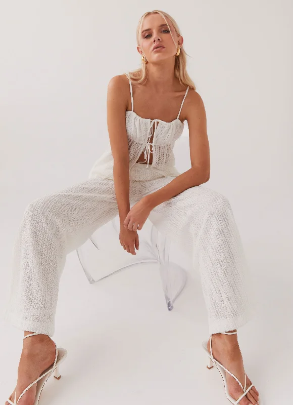 Spring Wardrobe Karley Knit Pants - White