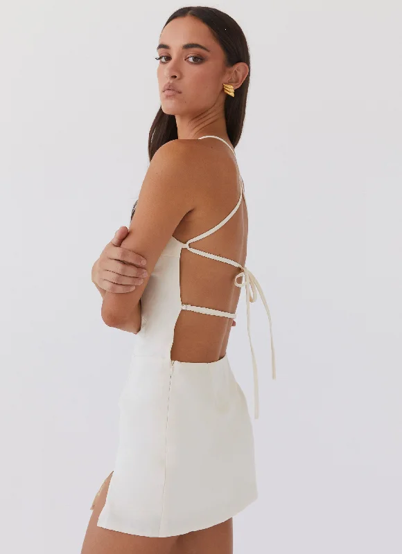 Effortless Sophistication Monique Mini Dress - Ivory