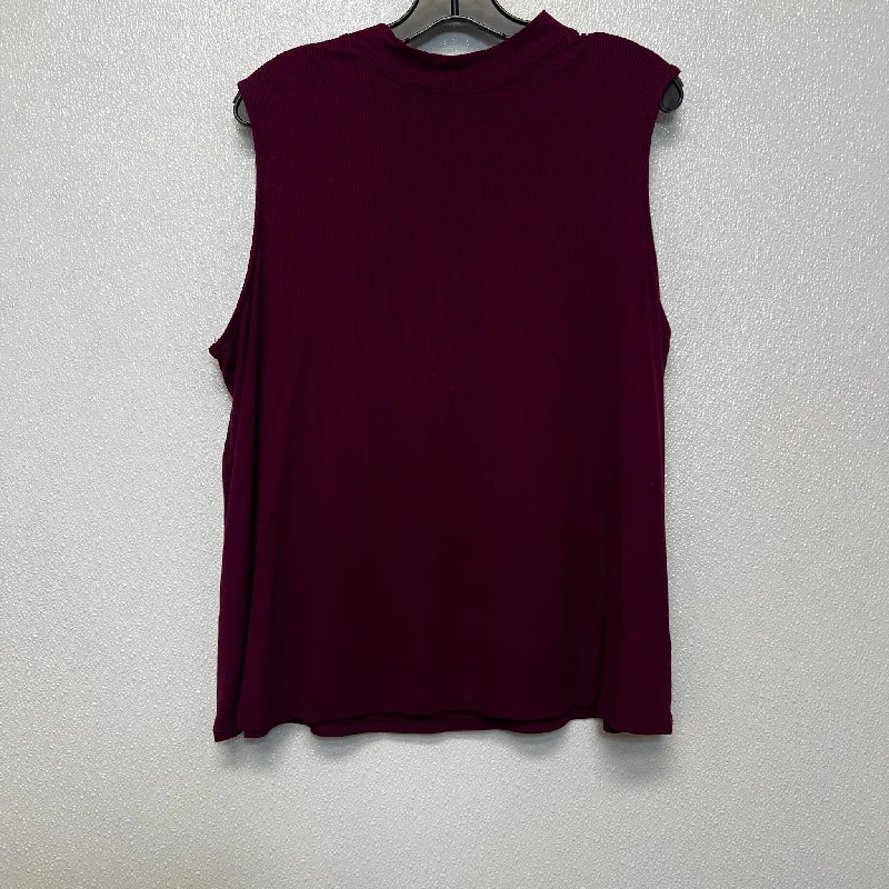 Top Sleeveless By Apt 9 In Purple, Size: Xxl