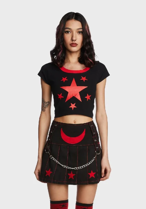 Trendy Aesthetics Star Cropped Tee