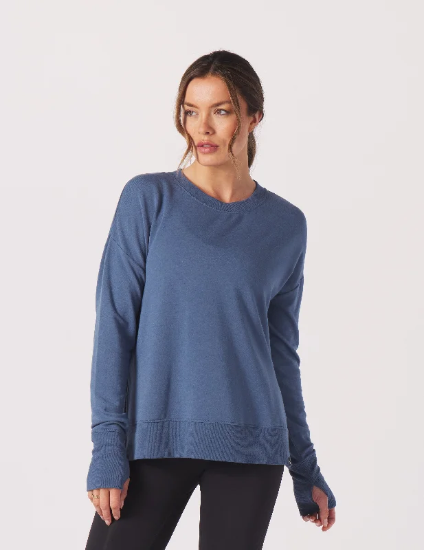 Comfort First Women's Wear Lounge Long Sleeve: Washed Blue