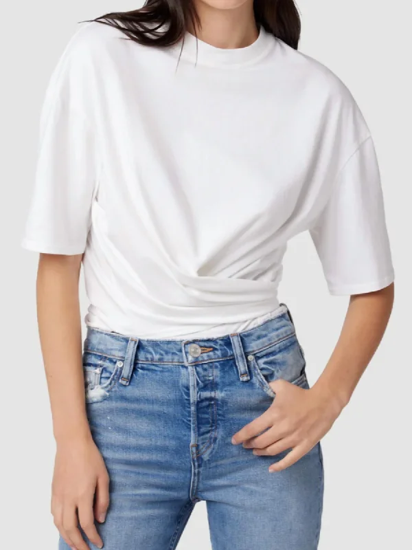 Contemporary Chic Wrap Around Tee In White