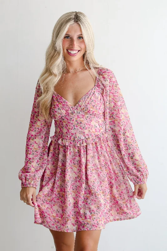 Imeless Style FINAL SALE - Posh Option Blush Floral Mini Dress